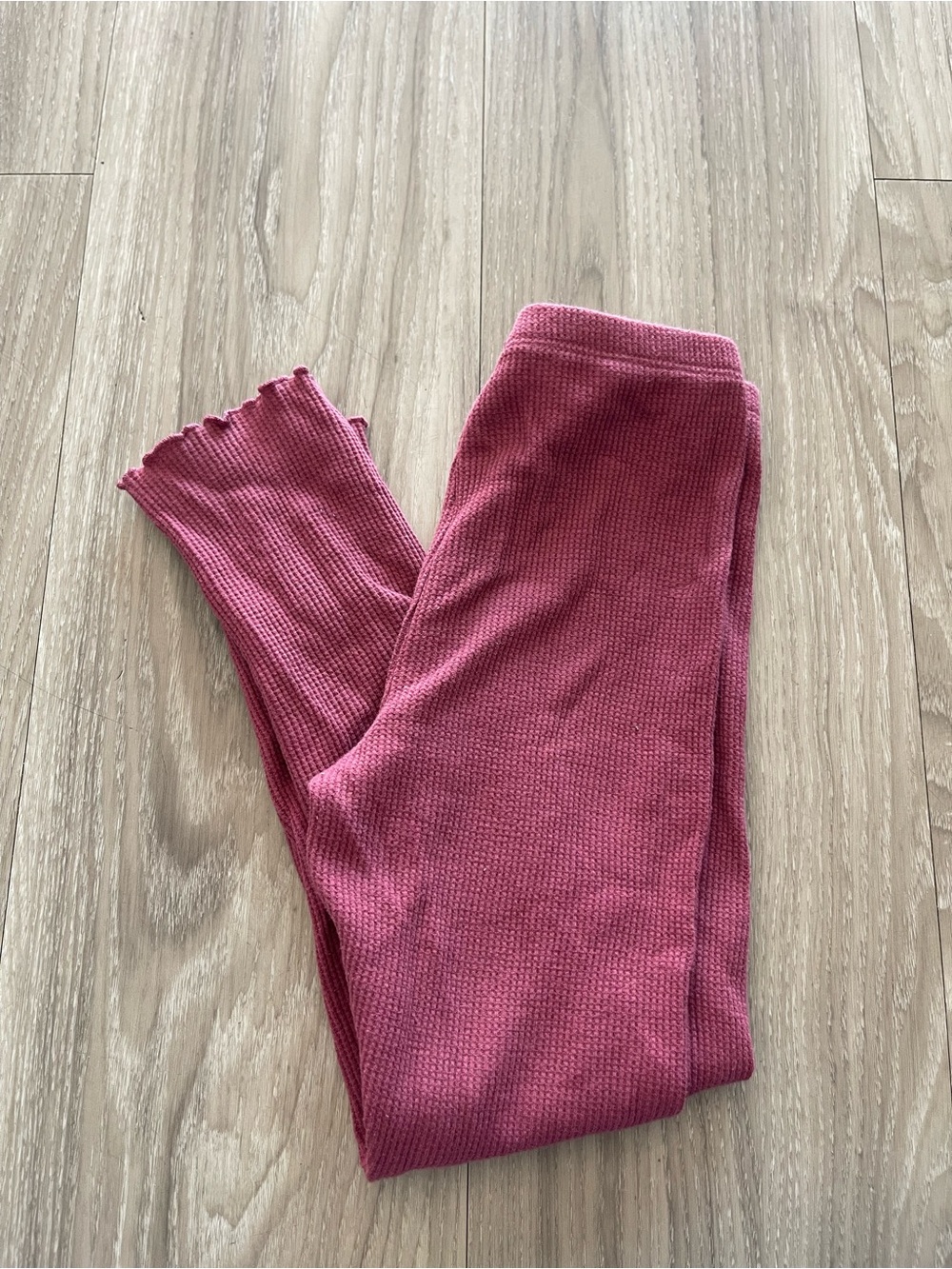 okie dokie Mauve Ribbed Kids Leggings